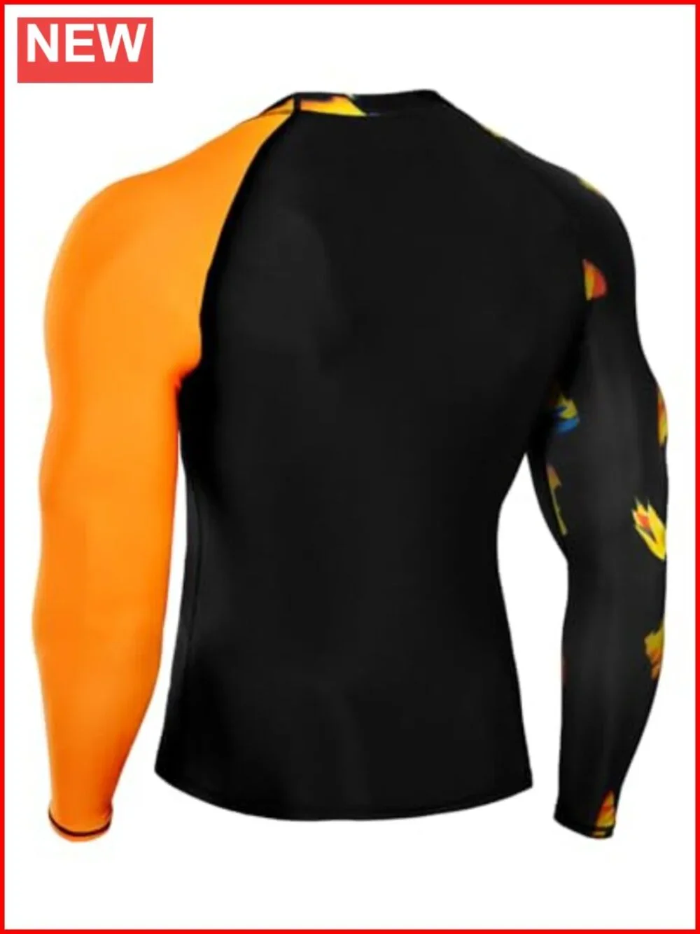 Men's UPF 50+ Long Sleeve Rash Guard Compression Athletic Shirt Quick Dry